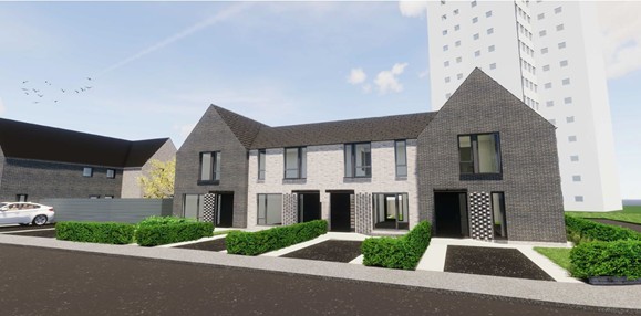 CGI images of our new affordable homes for rent on the former Hurdsfield Community Centre site.