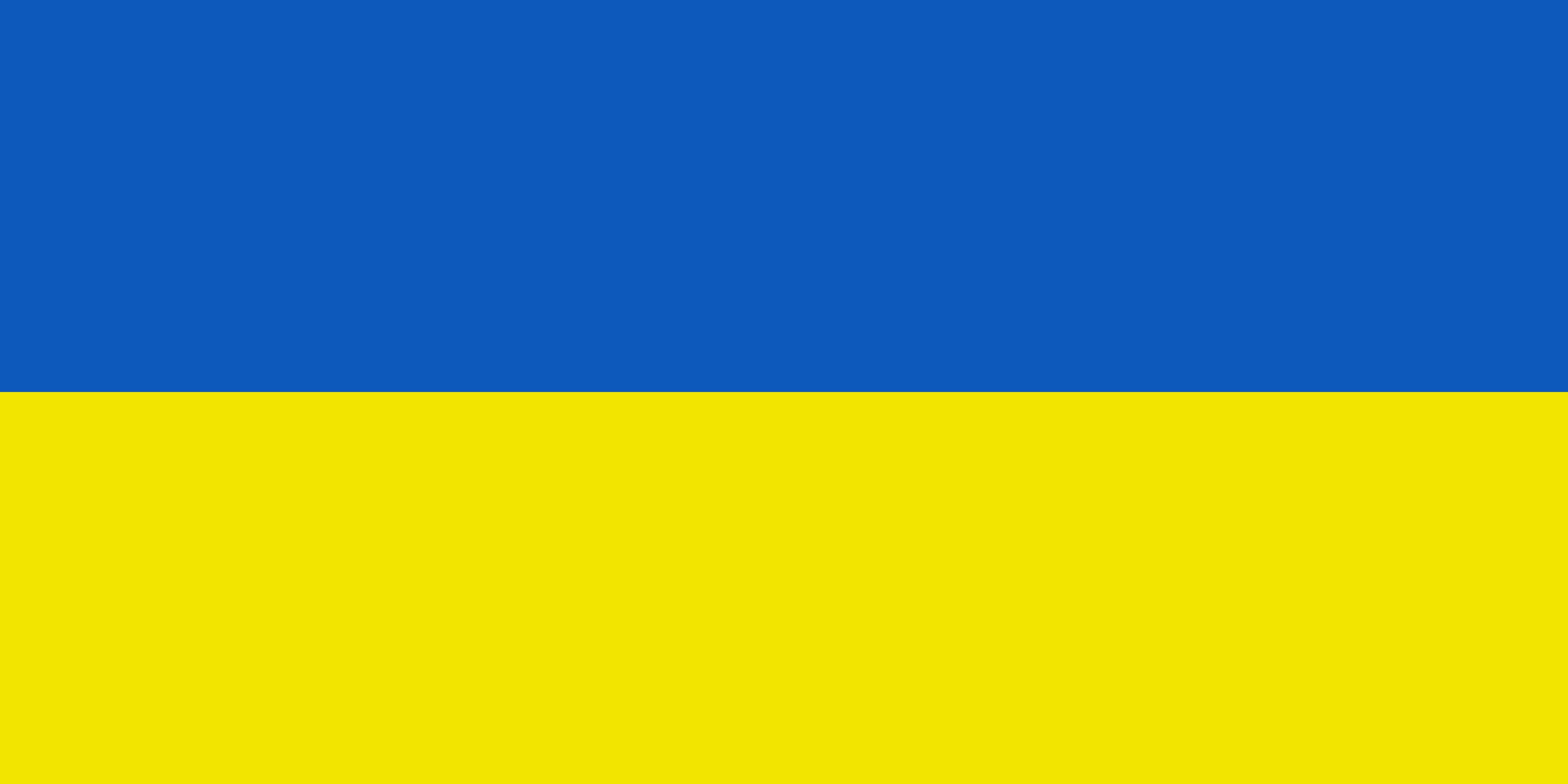 A blue and yellow representation of the Ukrainian flag