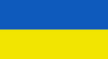 A blue and yellow representation of the Ukrainian flag