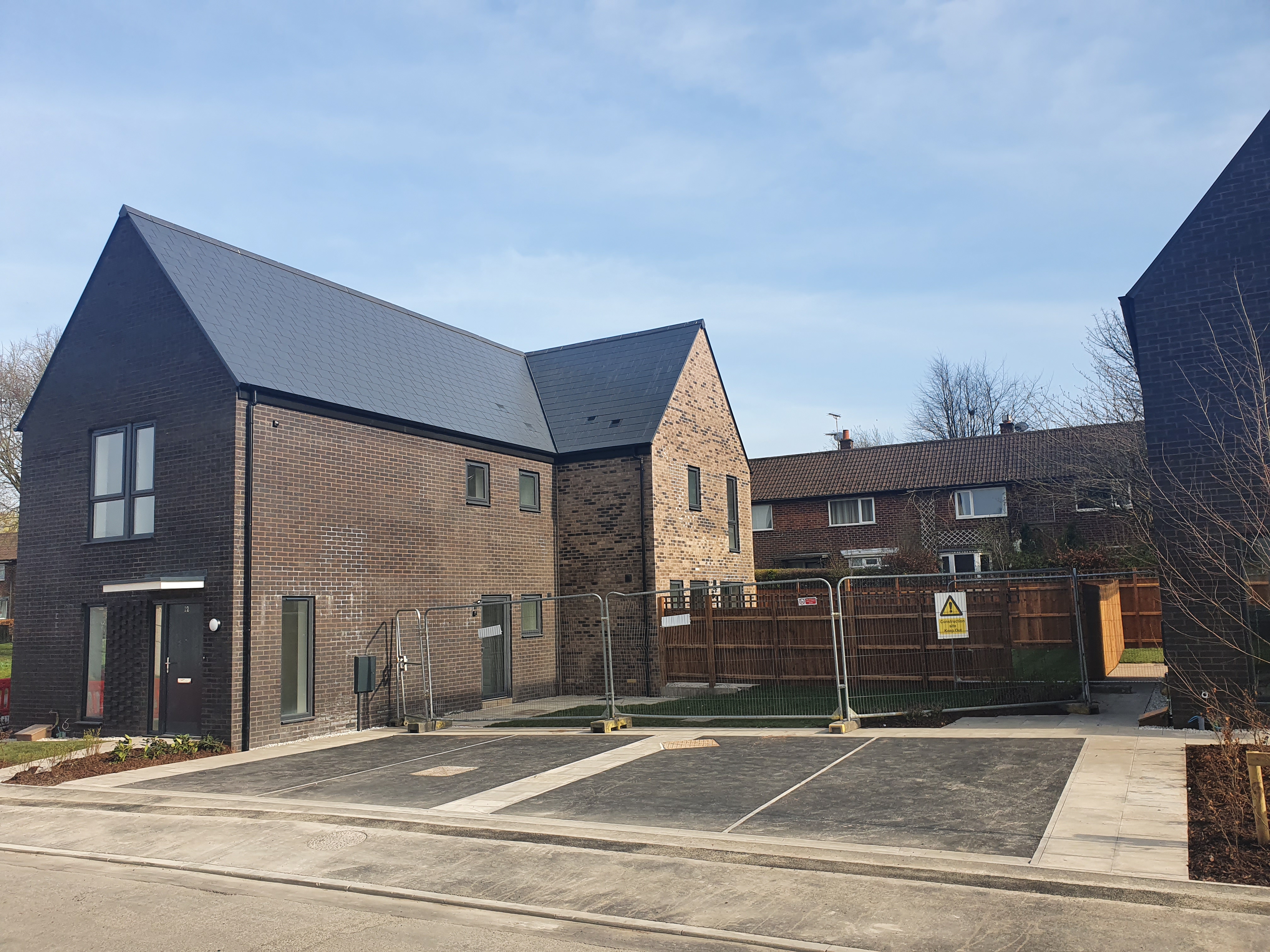 The six homes sit on the site of a derelict community centre.