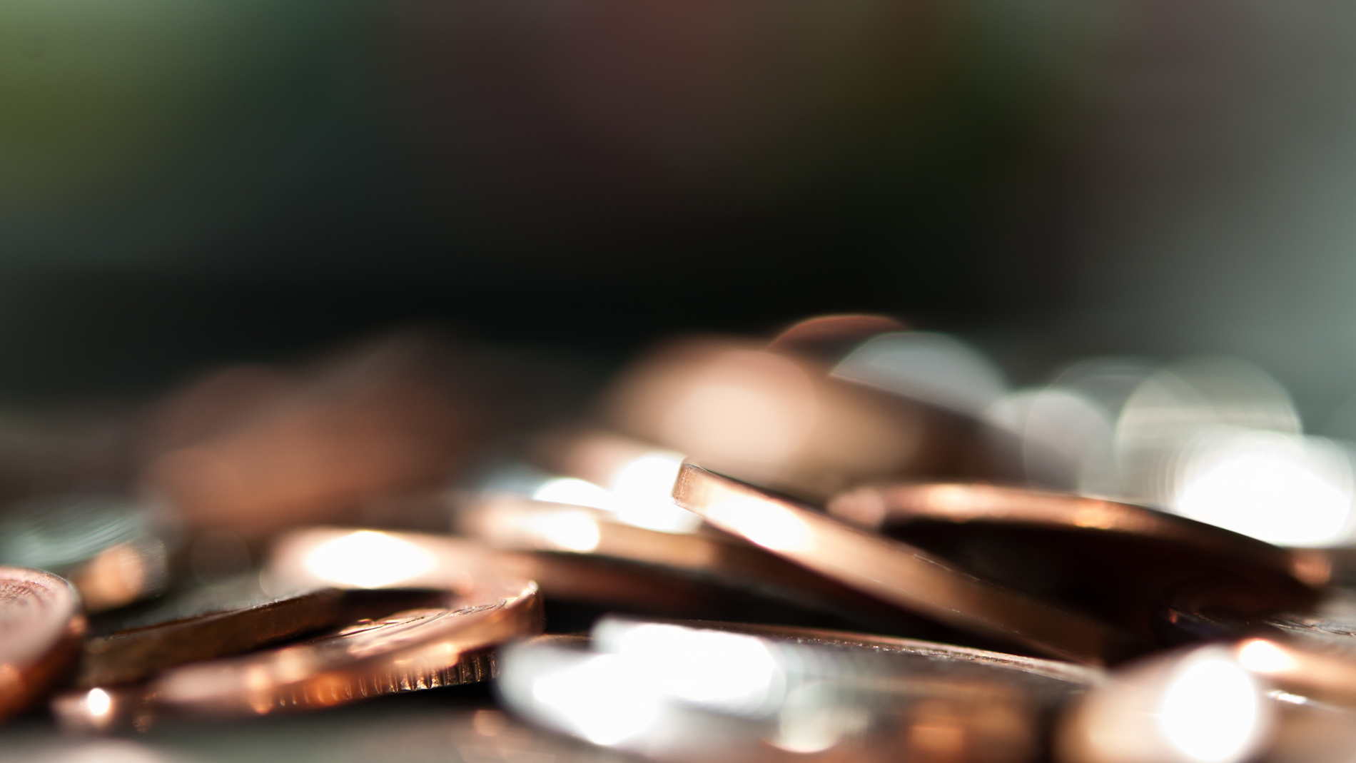 A pile of out of focus coins