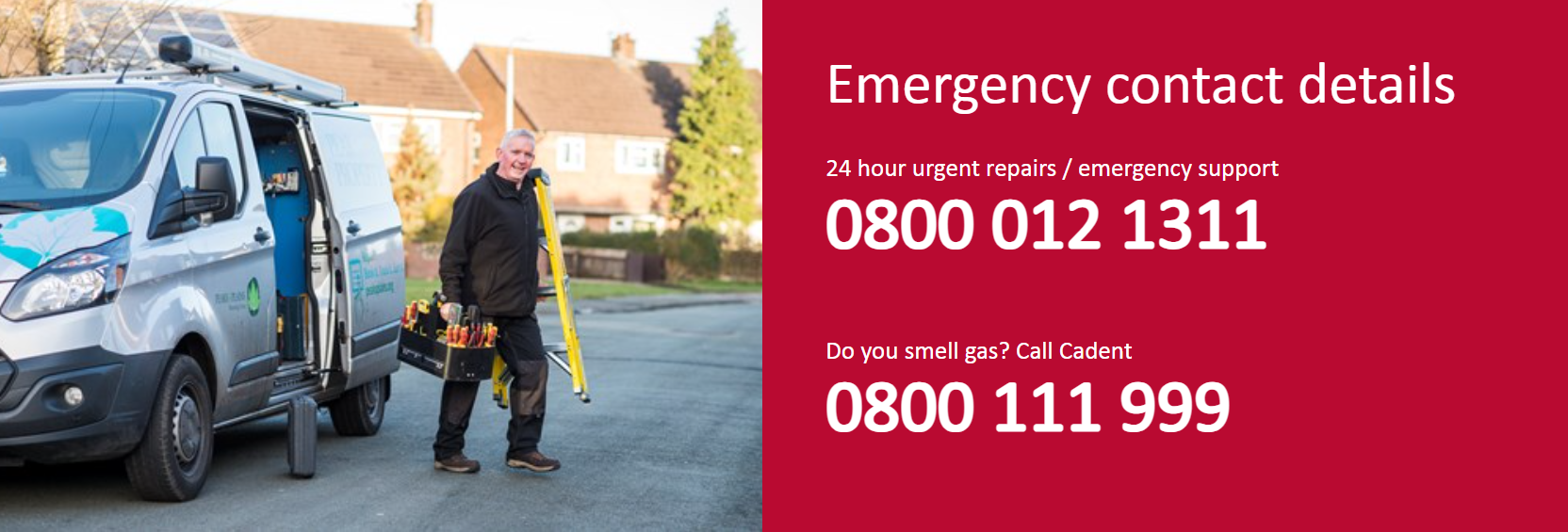 Emergency contact details - 0800 012 1311